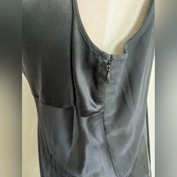 Banana Republic Black Silk Party Dress Bias Cut Satin Sz 14 - Picture 6 of 15